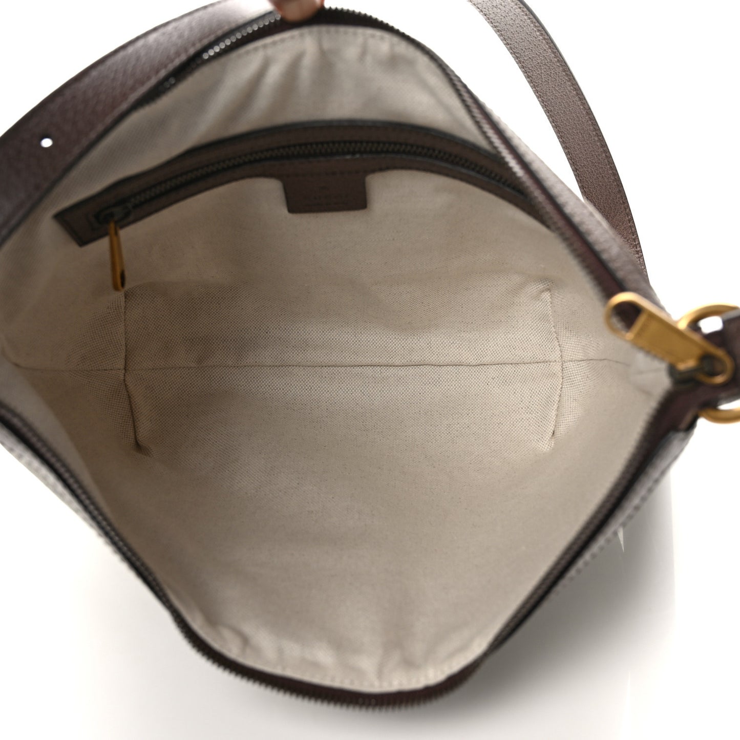 GG Supreme Monogram Web Small Ophidia Half Moon Hobo Brown