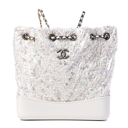 Chanel Tweed PVC Quilted Gabrielle Backpack White 1 of 11