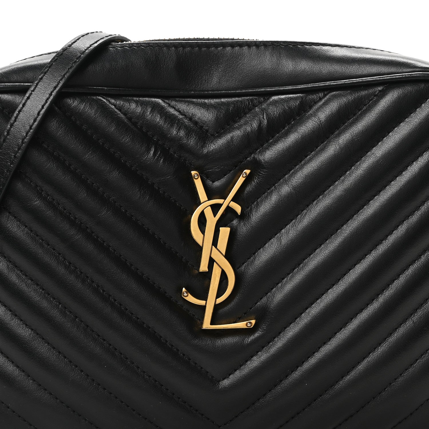 Saint Laurent Calfskin Matelasse Monogram Lou Camera Bag Black 8 of 11
