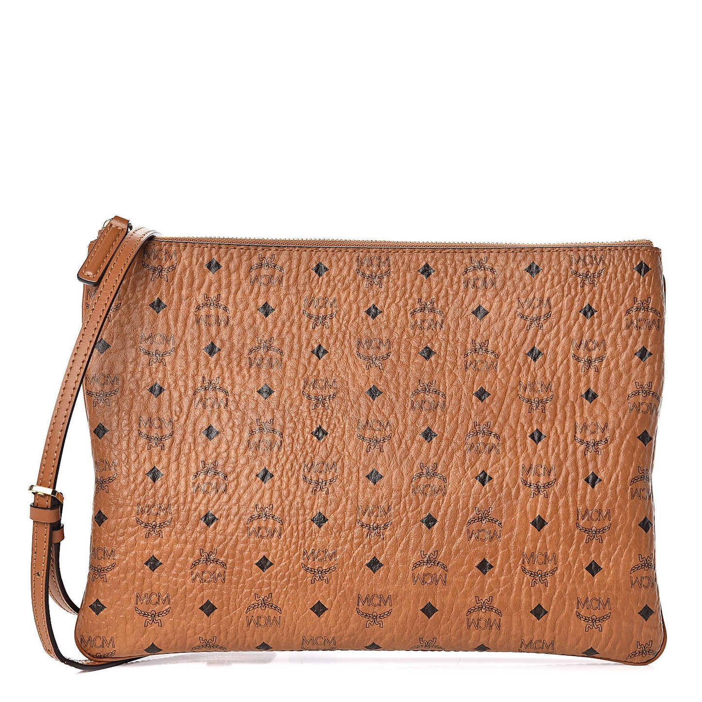 Visetos Medium Crossbody Pouch Cognac