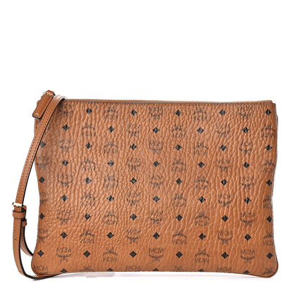 MCM Visetos Medium Crossbody Pouch Cognac 1 of 14