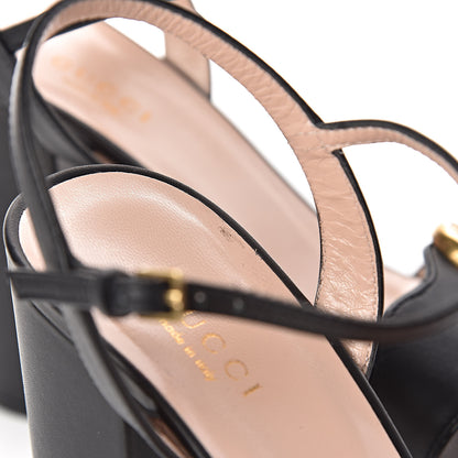 Gucci Calfskin GG Marmont Ankle Wrap 30/115mm Platform Sandals 36.5 Black 8 of 13