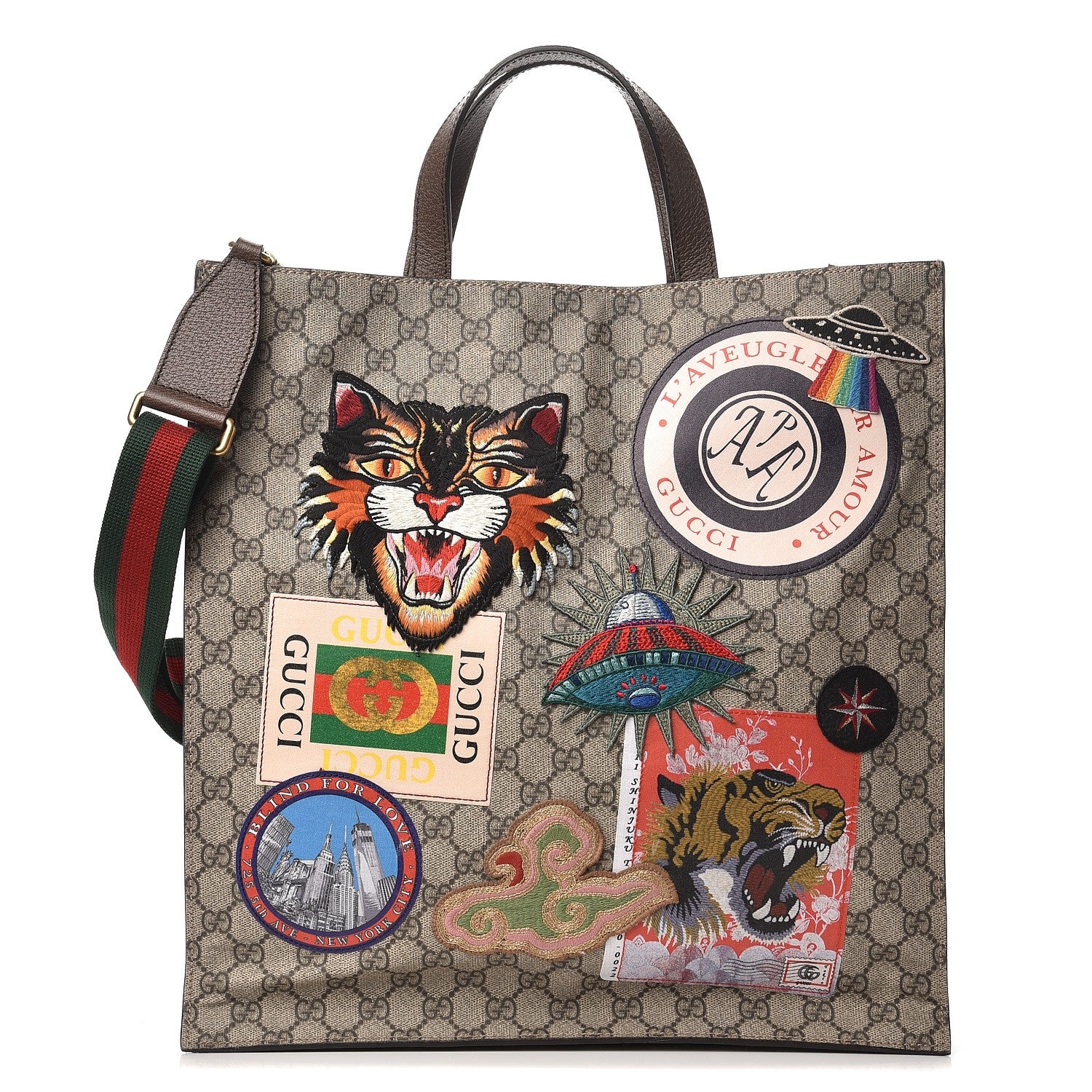 Gucci Soft GG Supreme Monogram Courrier Vertical Tote Beige New Acero 1 of 7
