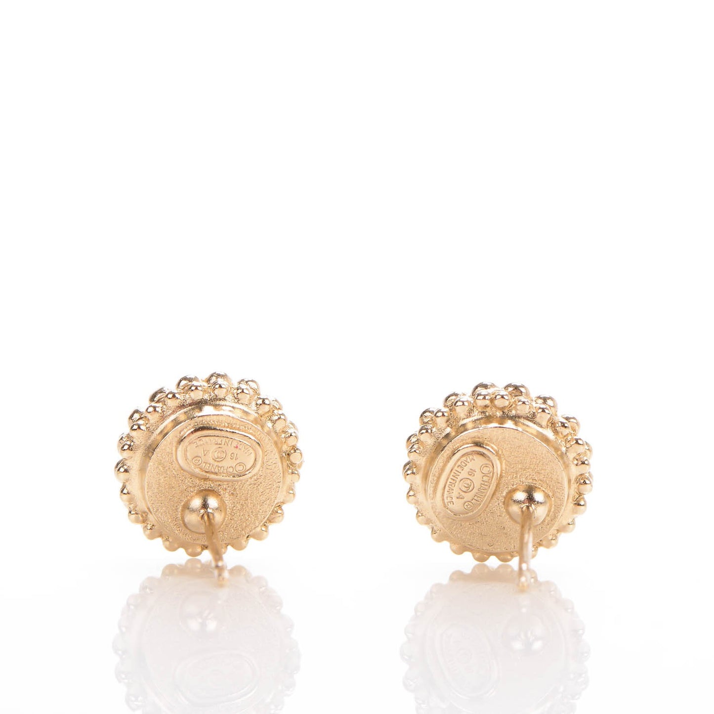 Pearl Crystal CC Earrings Gold
