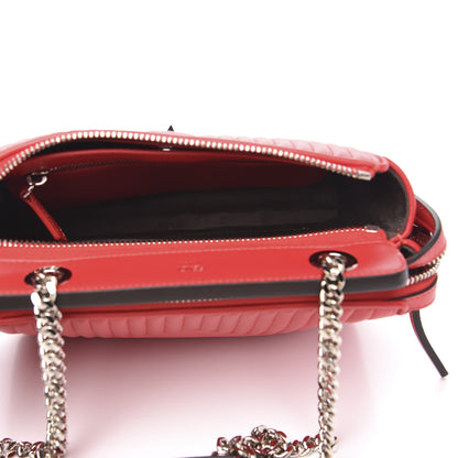 Fendi Shiny Nappa Trapuntata Small DotCom Click Chain Satchel Rojo 5 of 11