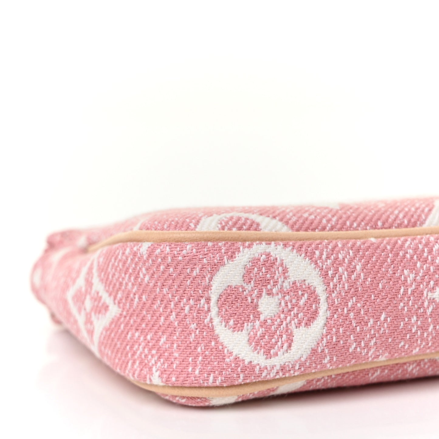 Denim Jacquard Monogram Micro Pochette Accessories Rose