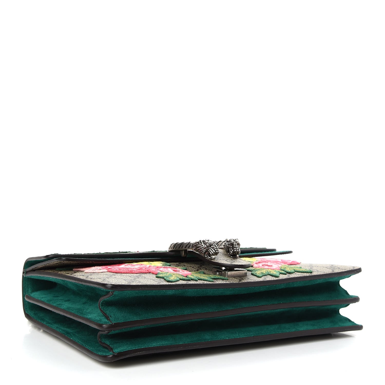 Gucci GG Supreme Monogram Embroidered Medium Dionysus Shoulder Bag Emerald 4 of 9