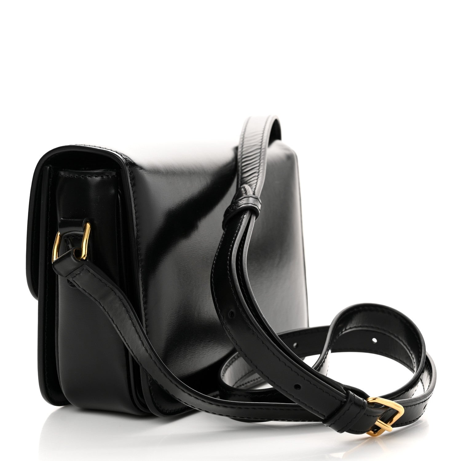 Celine Shiny Calfskin Teen Triomphe Black 3 of 10