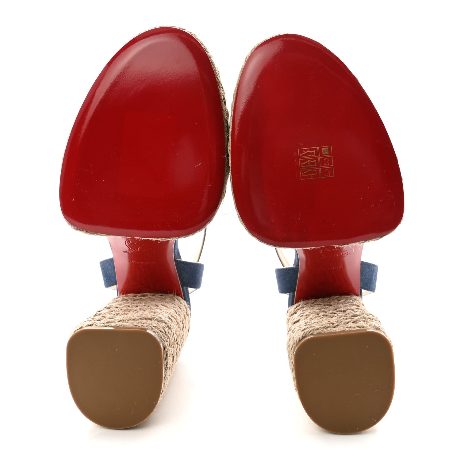 Christian Louboutin Denim Mariza 130 Espadrille Sandals 41 Blue Natural 6 of 8
