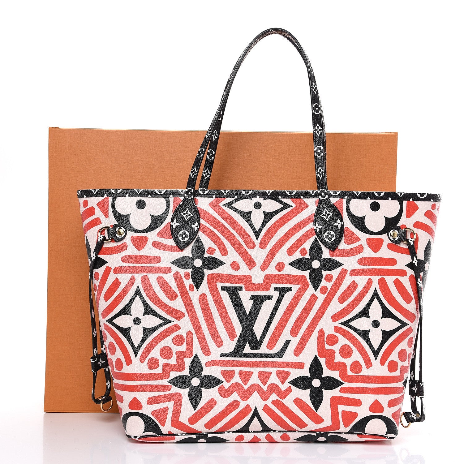Louis Vuitton Monogram Giant Crafty Neverfull MM Creme Rouge Black 9 of 9