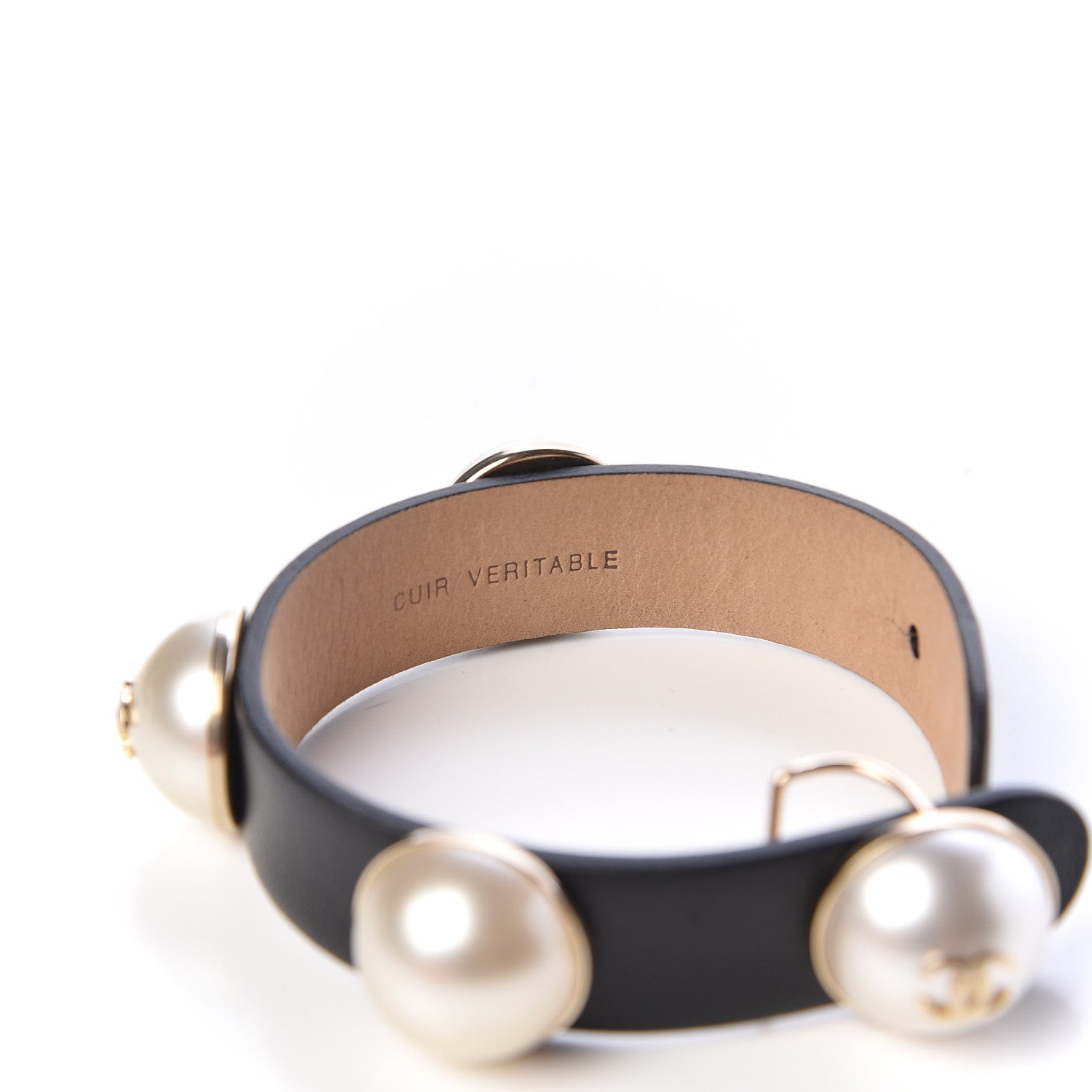 Chanel Lambskin Pearl CC Bracelet M Black 6 of 7