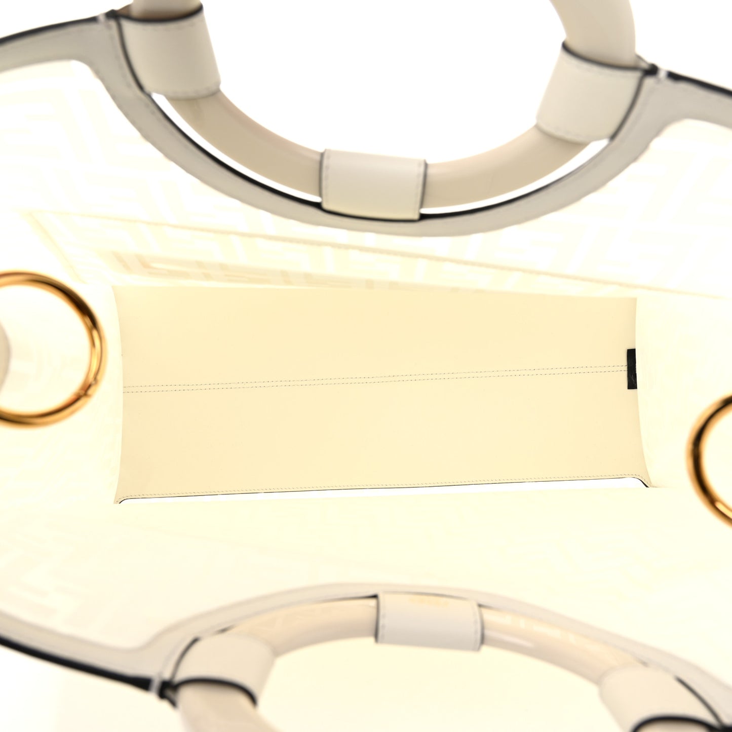TPU FF Vitello Century Plexiglass Large Runaway Shopper Tote White