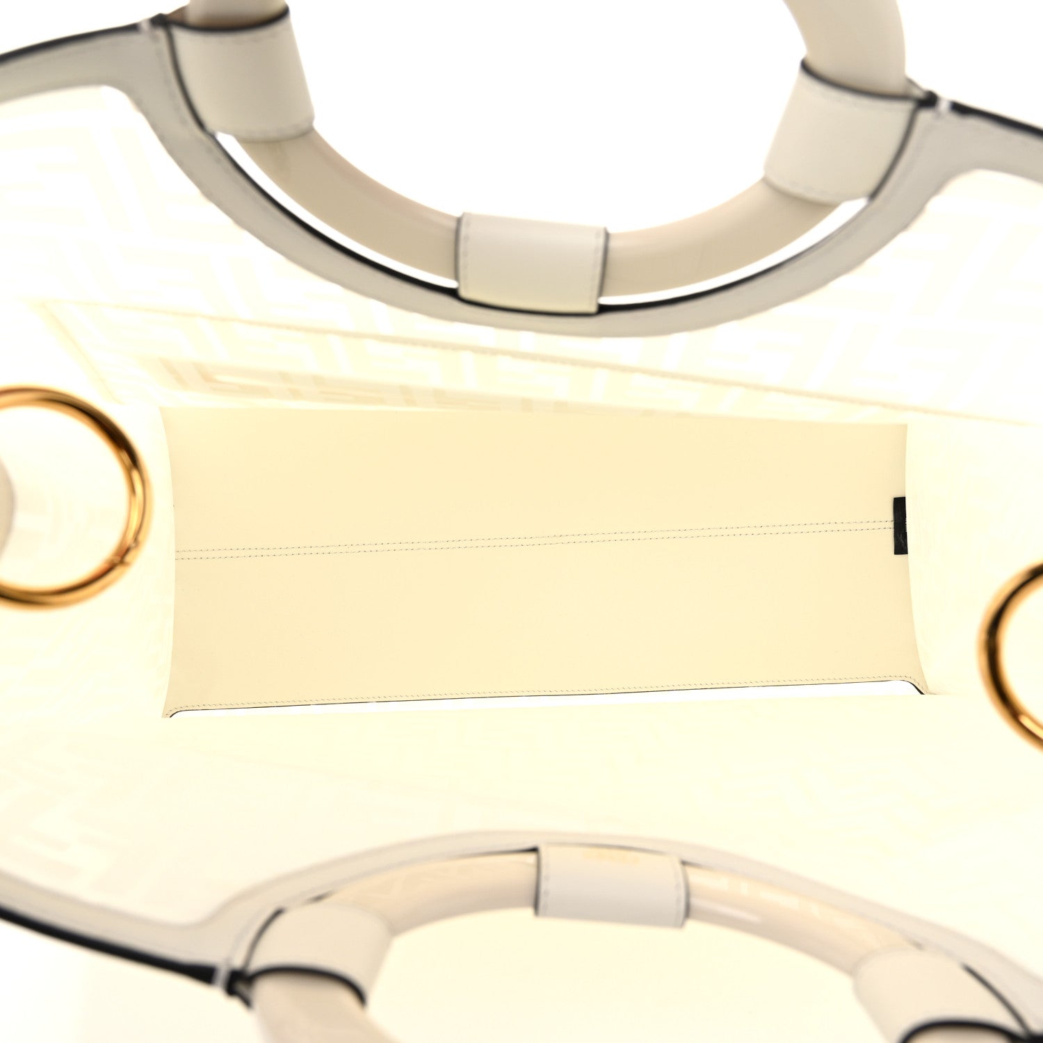 Fendi TPU FF Vitello Century Plexiglass Large Runaway Shopper Tote White 5 of 10