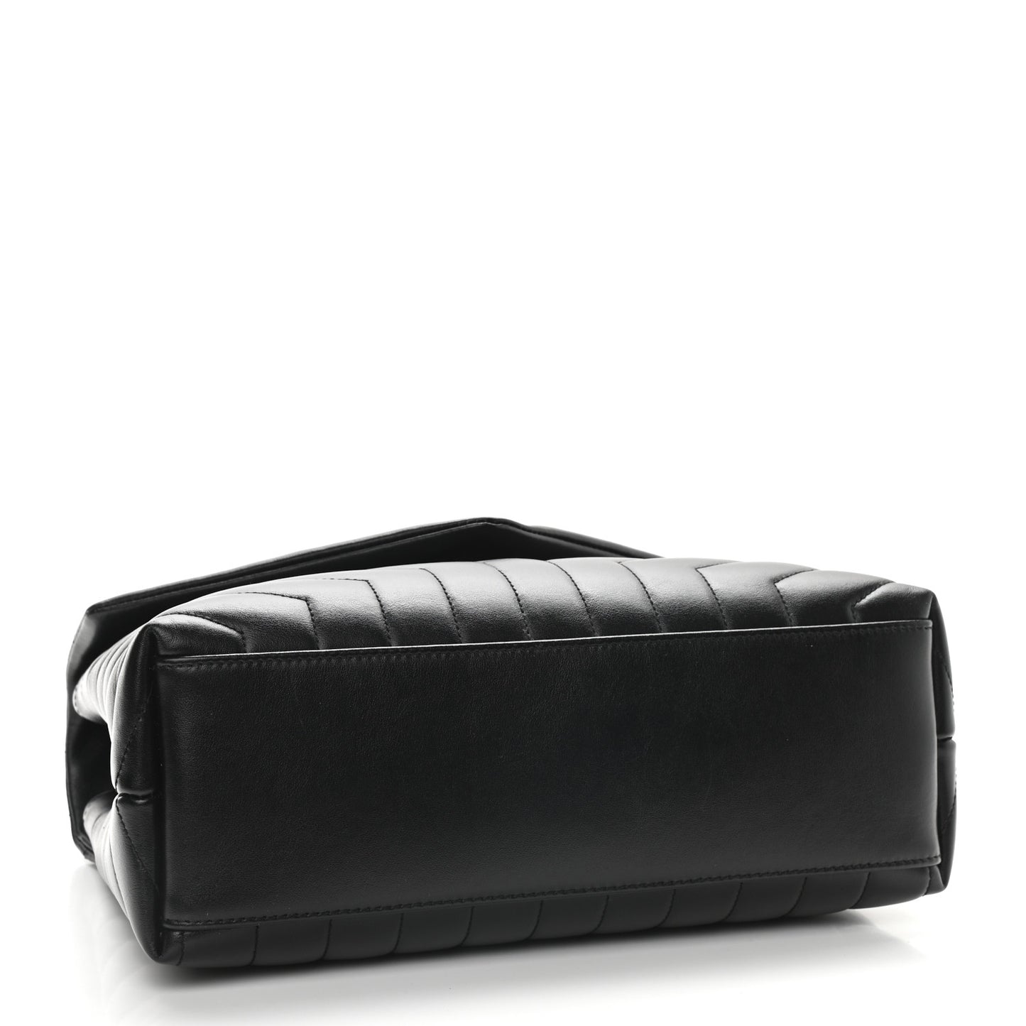 Calfskin Y Quilted Monogram Medium Loulou Chain Satchel Black