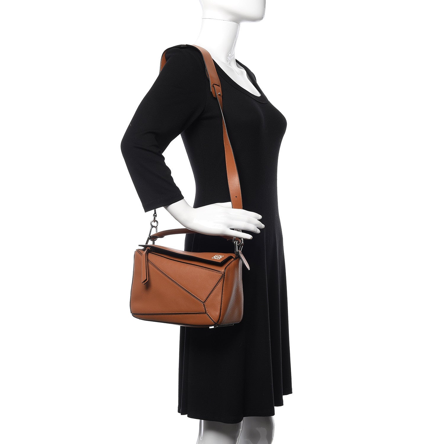 Loewe Calfskin Small Puzzle Bag Tan 2 of 9