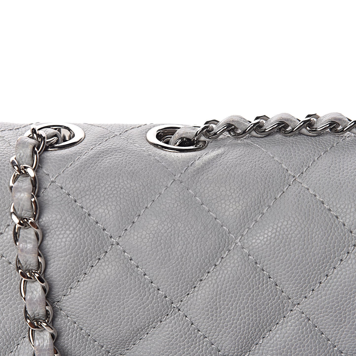 Caviar Quilted Large Urban Companion Flap Grey