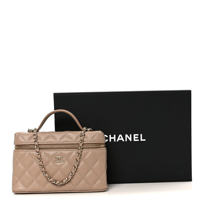 Chanel Caviar Quilted Top Handle Slim Vanity With Chain Dark Beige 11 of 11