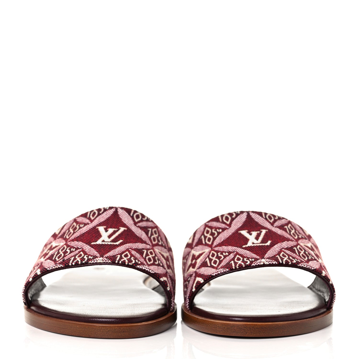 Louis Vuitton Jacquard Since 1854 Lock It Flat Mule 36 Bordeaux 2 of 8
