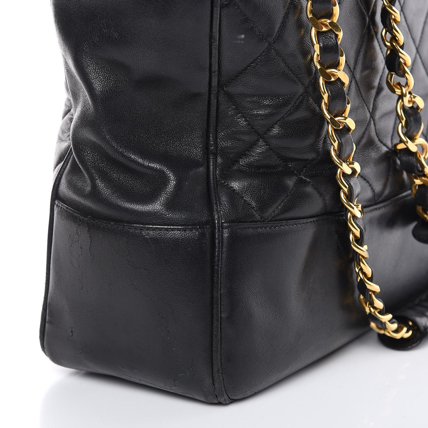 Lambskin Shopping Tote Black
