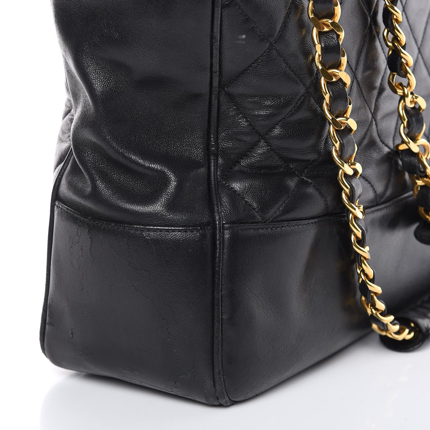 Chanel Lambskin Shopping Tote Black 10 of 21