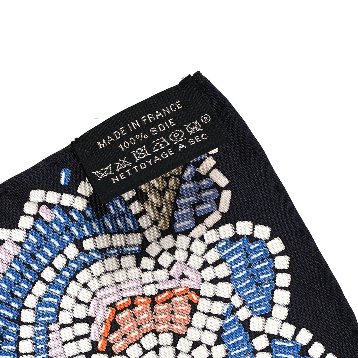 Silk Costume de Fete Scarf 90 Black Creme Bleu