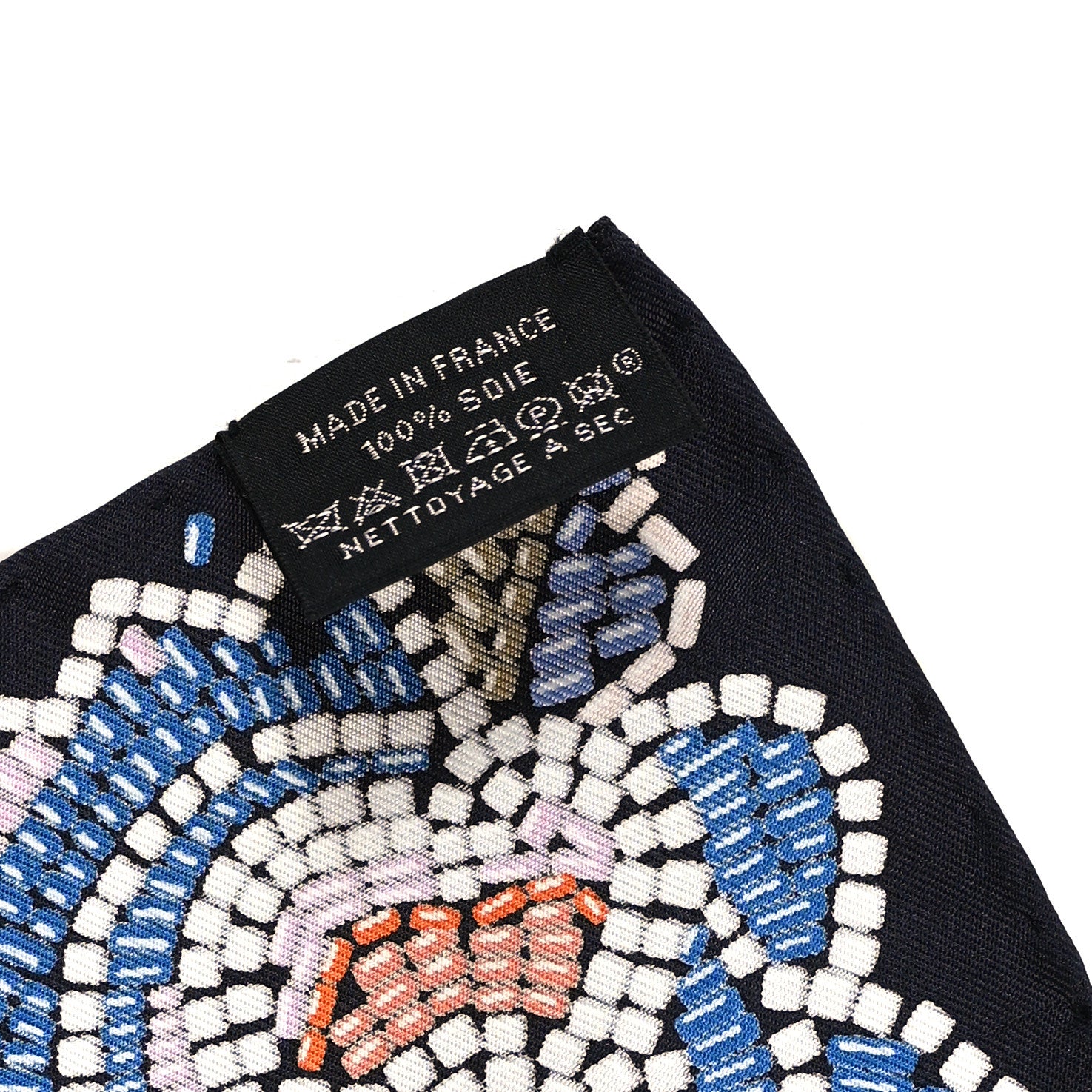 Hermes Silk Costume de Fete Scarf 90 Black Creme Bleu 4 of 4