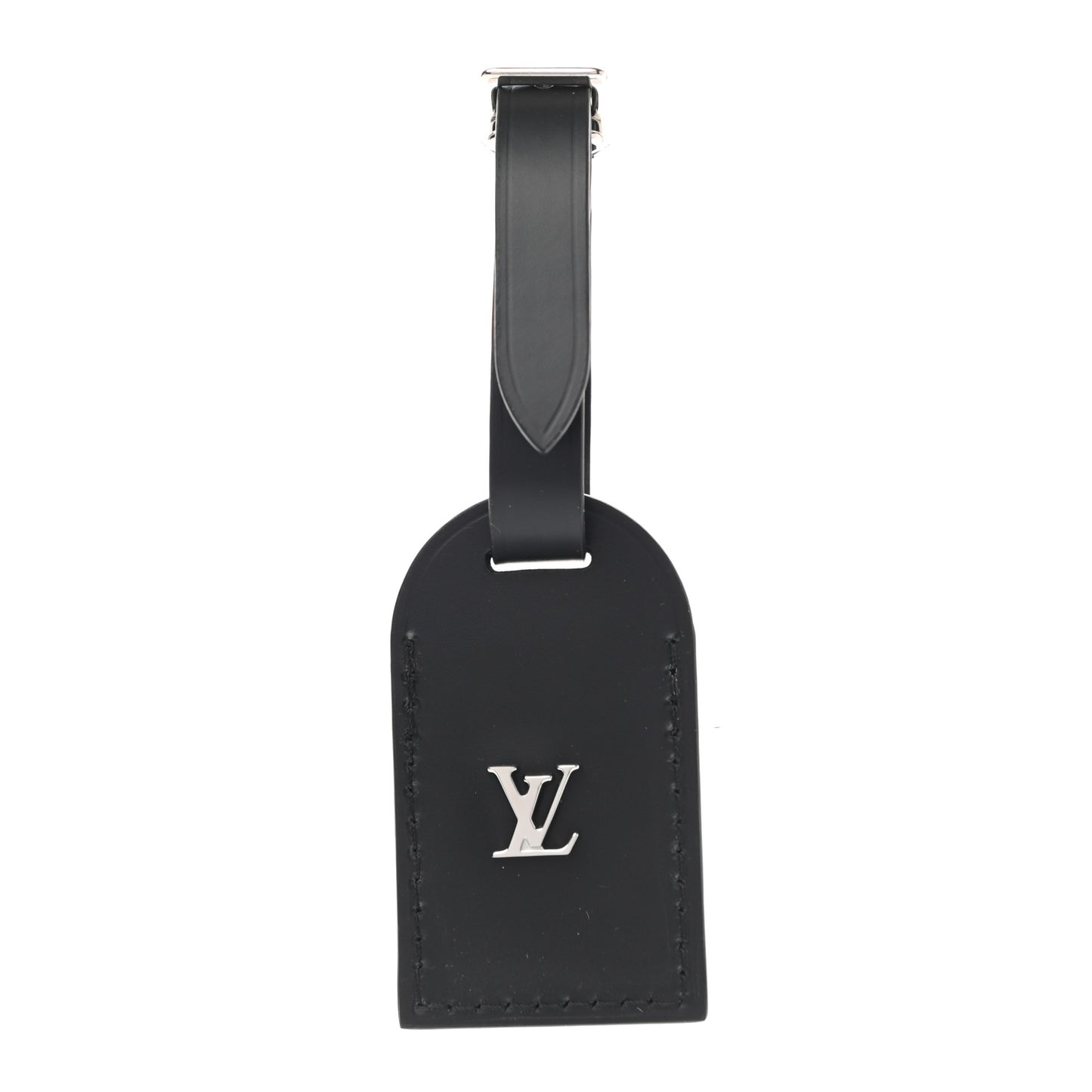 Calfskin City Steamer Luggage Tag Black