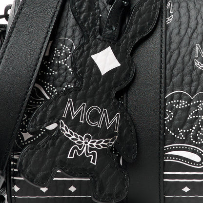 MCM Visetos Bandana Small Aren Boston Bag Black 10 of 12