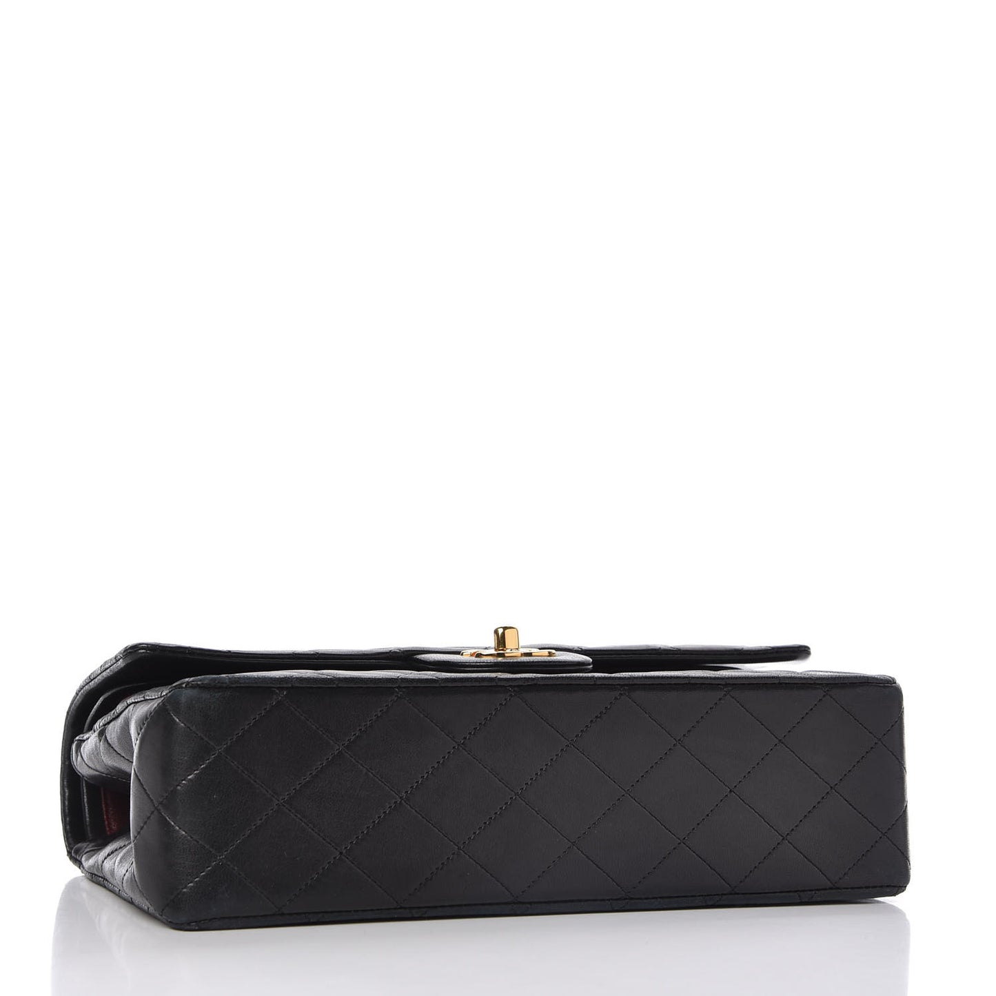 Lambskin Quilted Medium Double Flap Black
