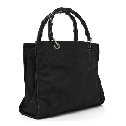 Gucci Nylon Bamboo Handle Bag Black 3 of 12
