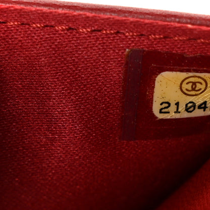 Chanel Lambskin Camellia Embossed Wallet on Chain WOC Red 8 of 11