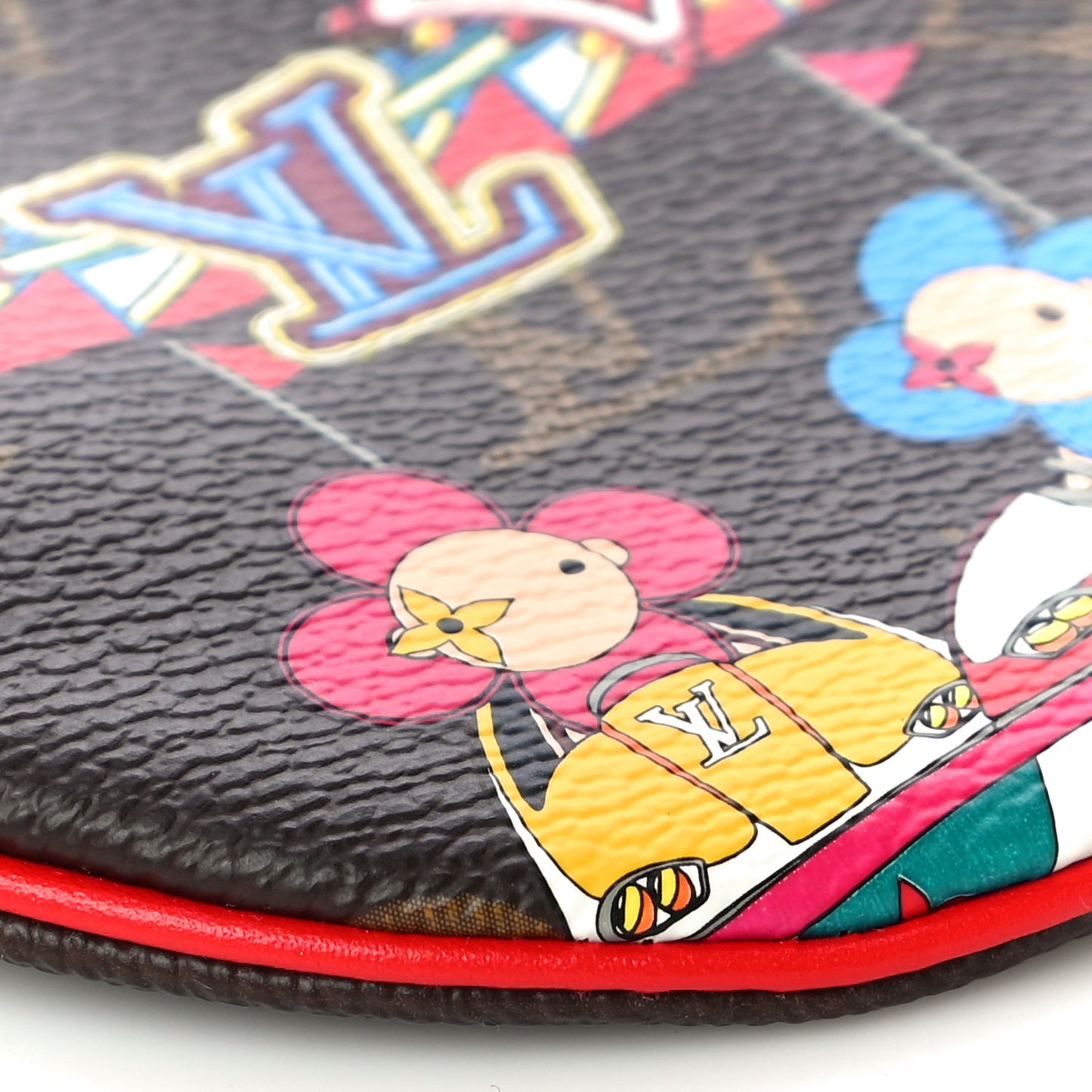 Monogram 2020 Christmas Animation Bumper Cars Round Coin Purse Coquelicot