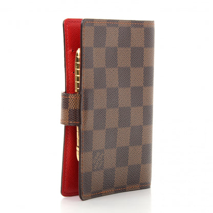 Louis Vuitton Damier Ebene Koala Small Ring Agenda Cover Red 3 of 7