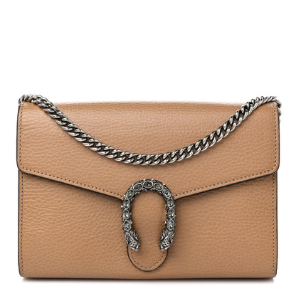 Gucci Dollar Calfskin Crystal Mini Dionysus Chain Wallet Natural Tan Black Diamond 1 of 13