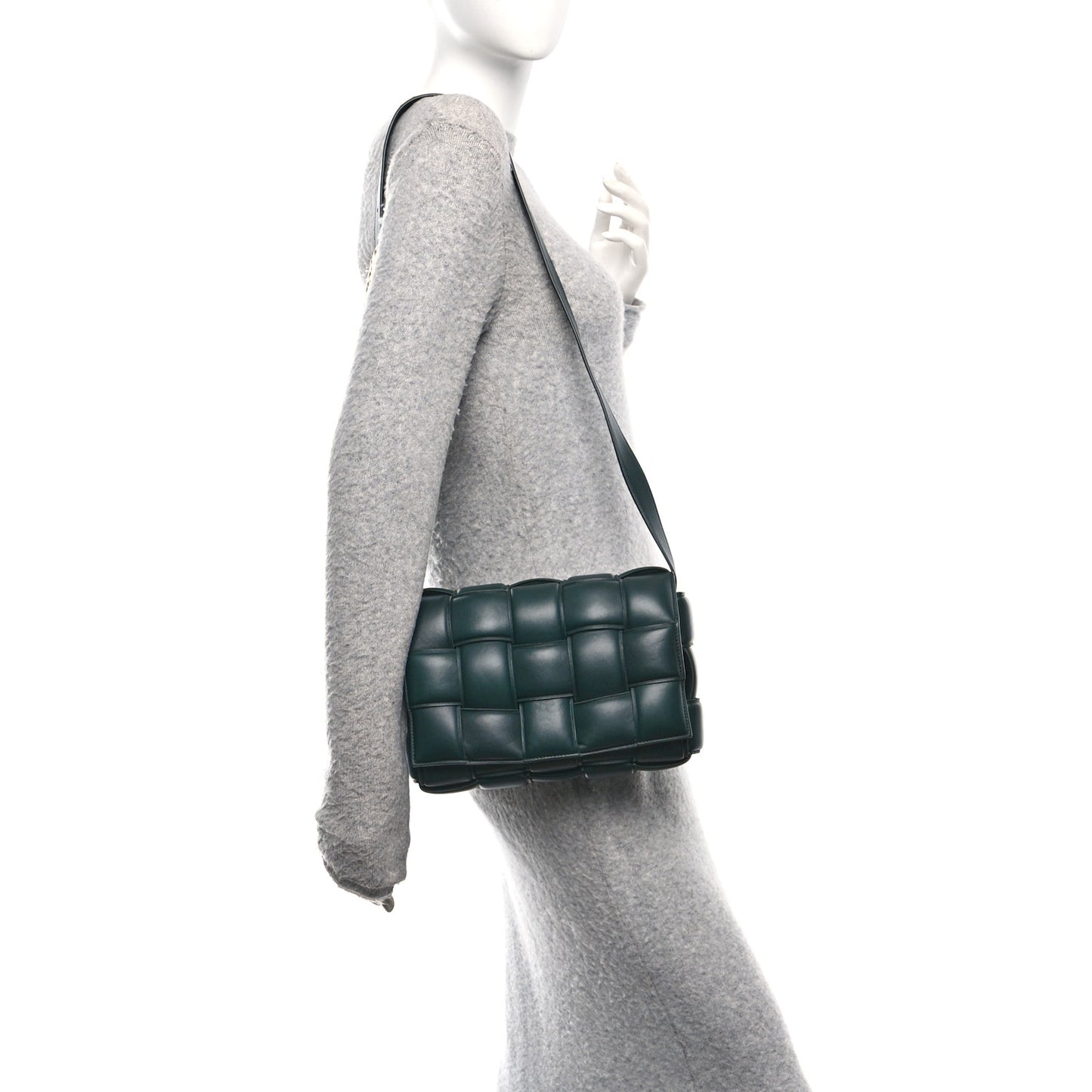 Nappa Maxi Intreccio Padded Cassette Crossbody Bag Inkwell