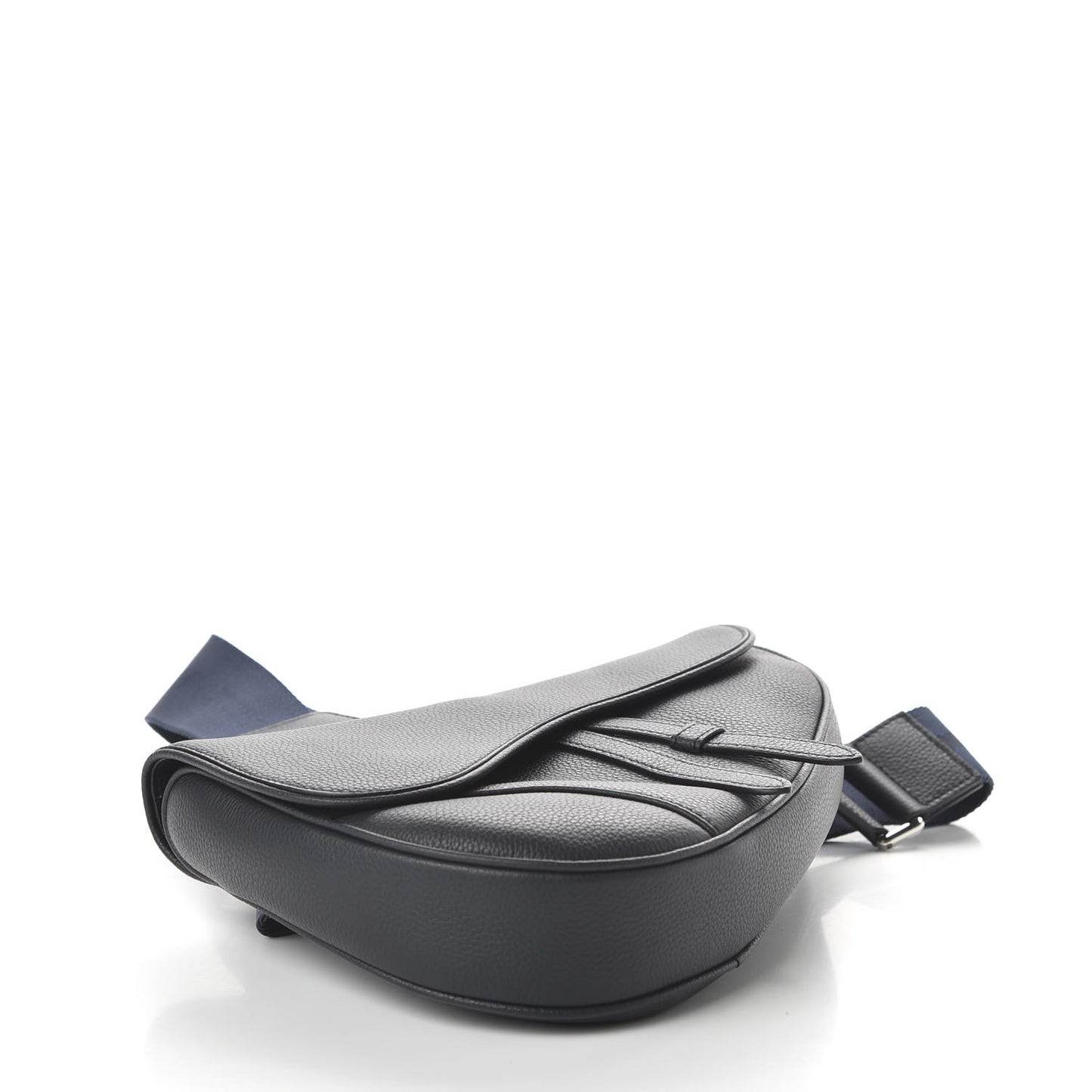 Grained Calfskin Saddle Bag Navy Blue