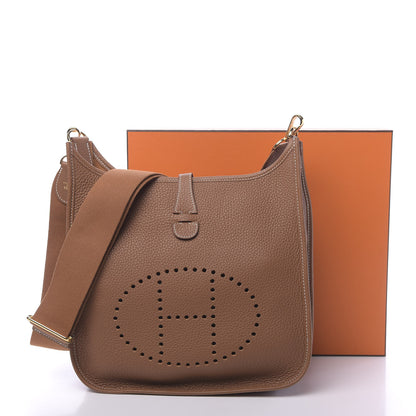 Hermes Taurillon Clemence Evelyne III PM Gold 11 of 11