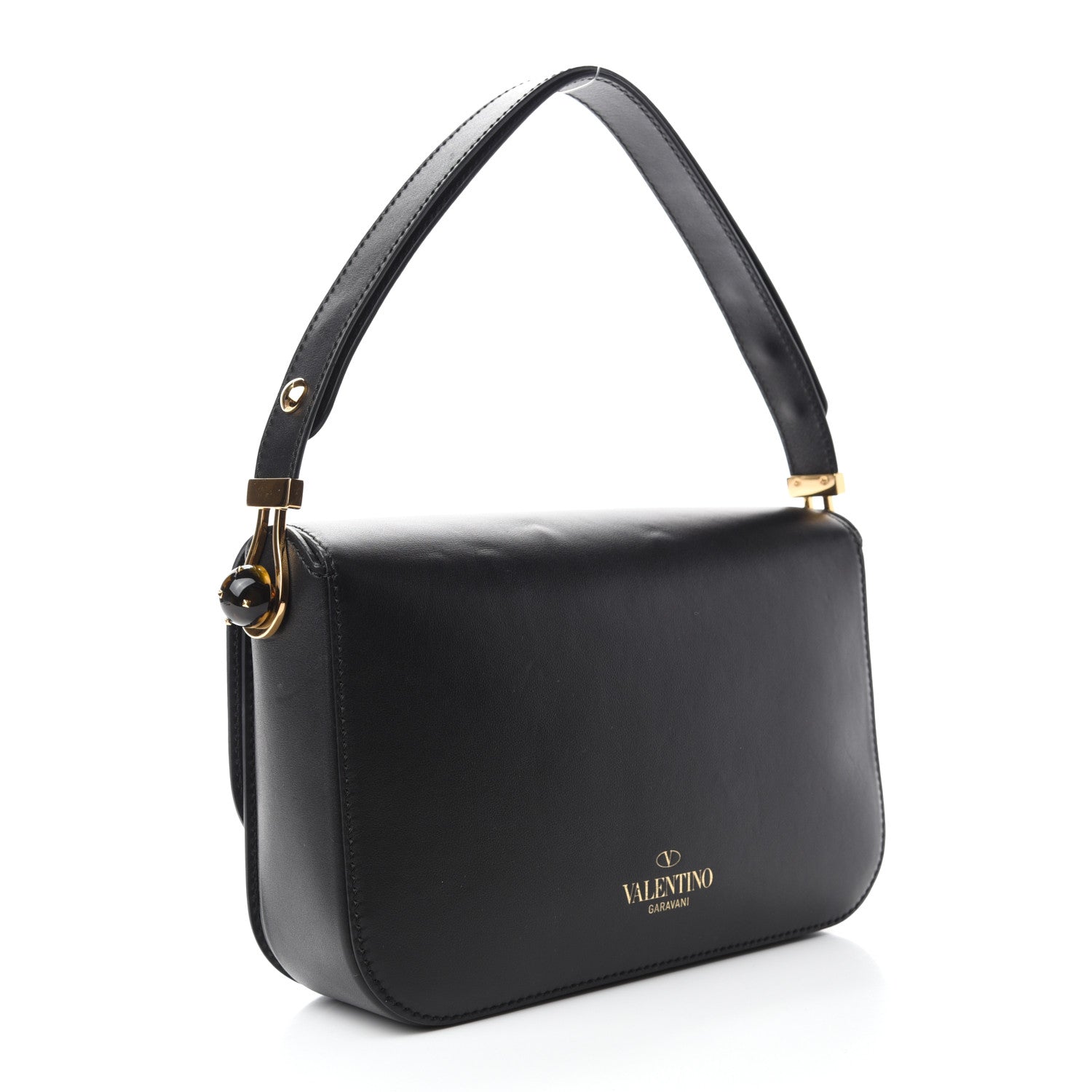 Valentino Garavani Vitello Turnlock Flap Shoulder Bag Black 3 of 10