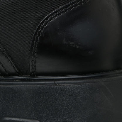 Prada Spazzolato Rois Nylon Metal Triangle Logo Monolith Pouch Pocket 55mm Boots 38 Black 14 of 19