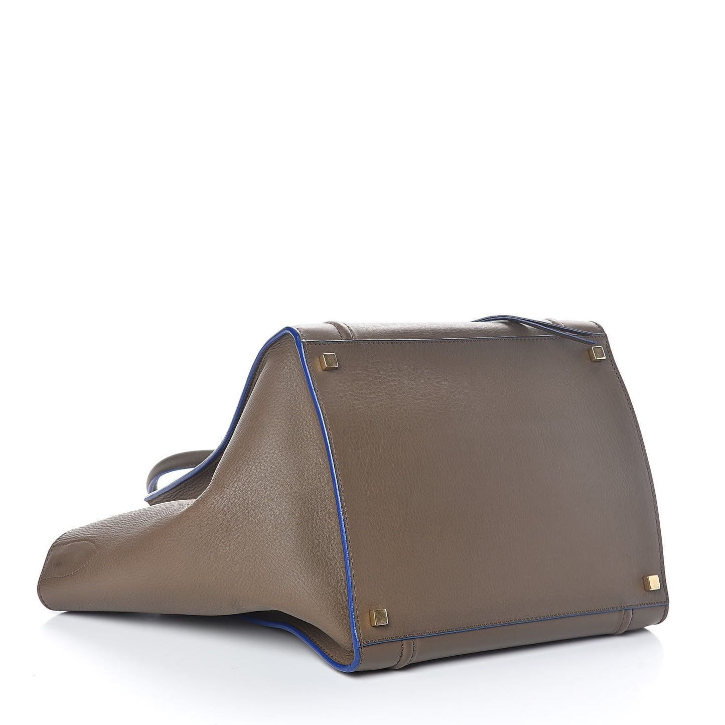 Supple Calfskin Medium Phantom Luggage Khaki Cobalt Trim