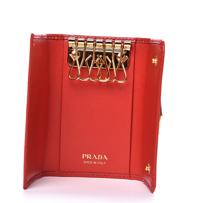 Prada Vitello Move Triangle Logo 6 Key Holder Lacca 4 of 7