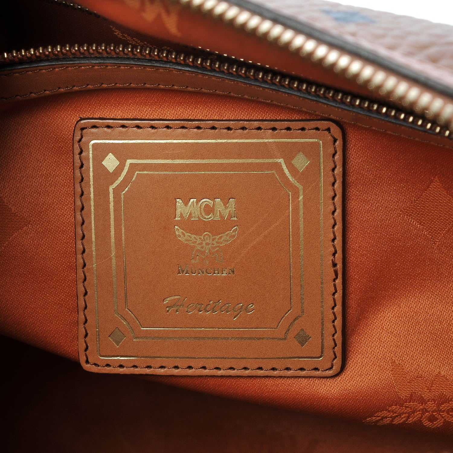 MCM Visetos Essential Boston Bag Cognac 11 of 17