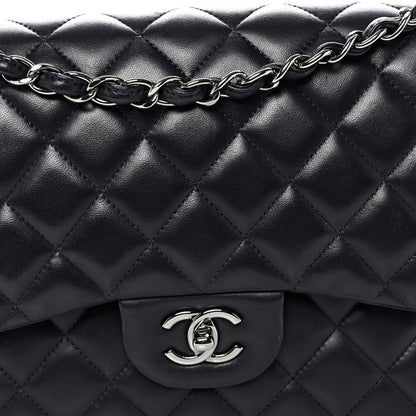 Chanel Lambskin Quilted Jumbo Double Flap Navy 8 of 10