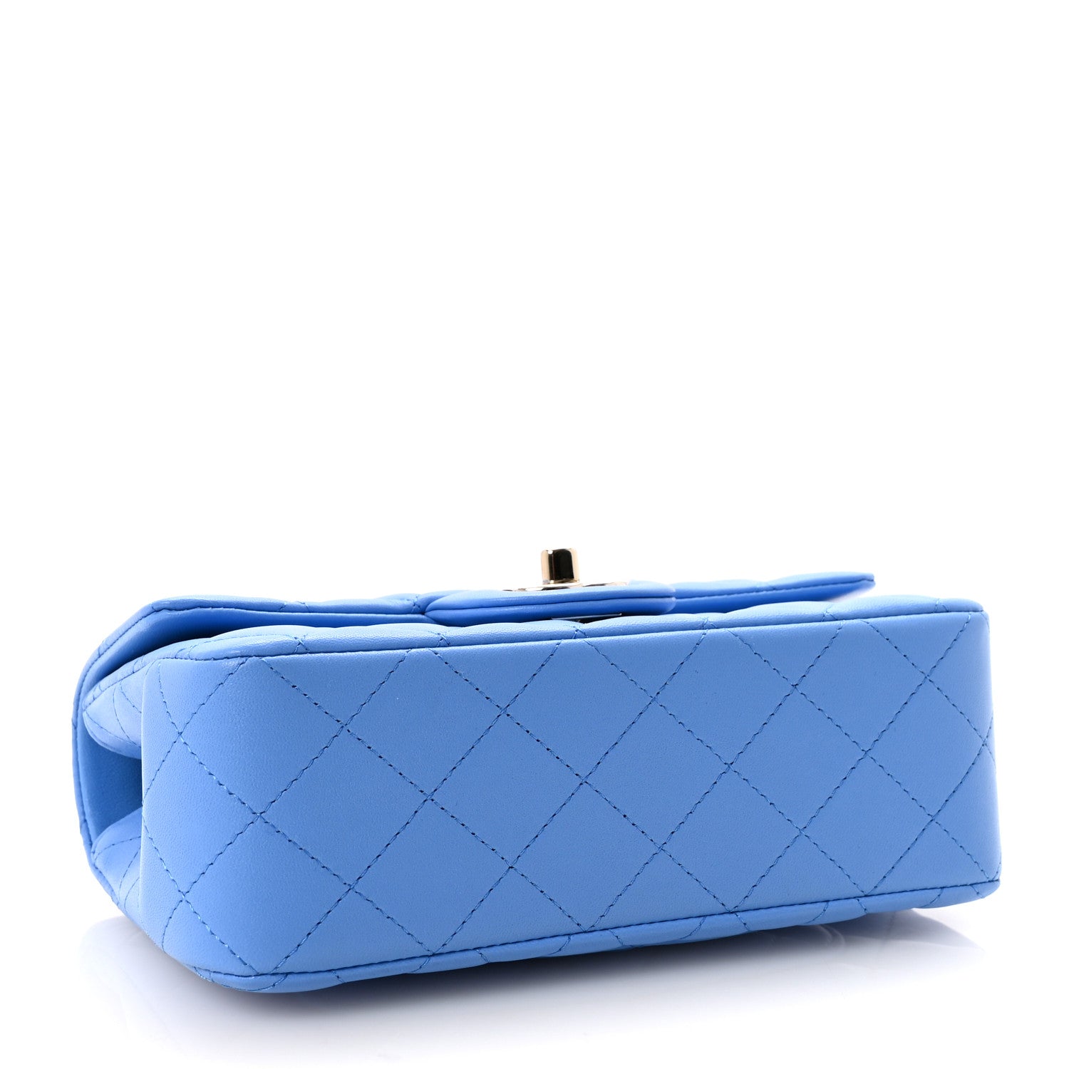 Chanel Lambskin Quilted Mini Top Handle Rectangular Flap Blue 4 of 11