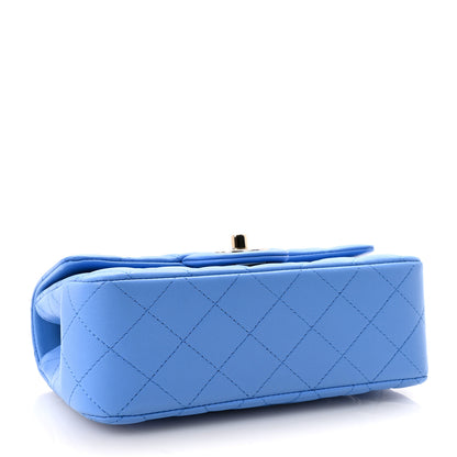 Chanel Lambskin Quilted Mini Top Handle Rectangular Flap Blue 4 of 11