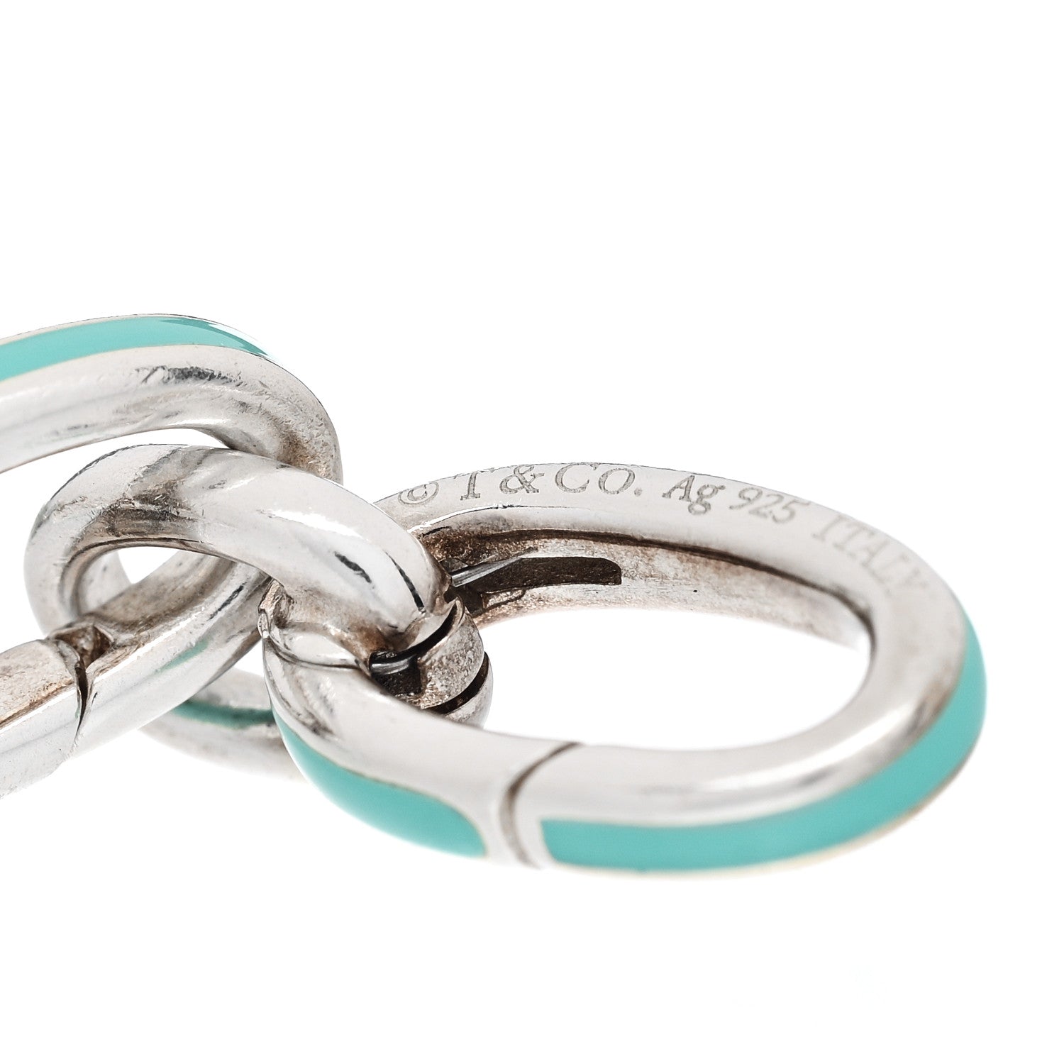 Tiffany Sterling Silver Enamel Clasping Link Bracelet Blue 4 of 4
