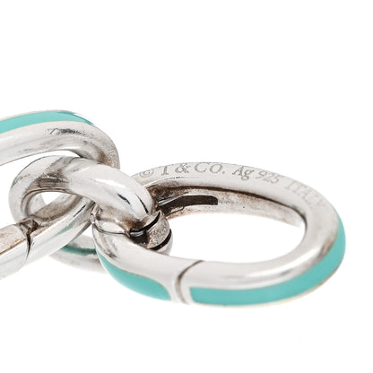 Tiffany Sterling Silver Enamel Clasping Link Bracelet Blue 4 of 4