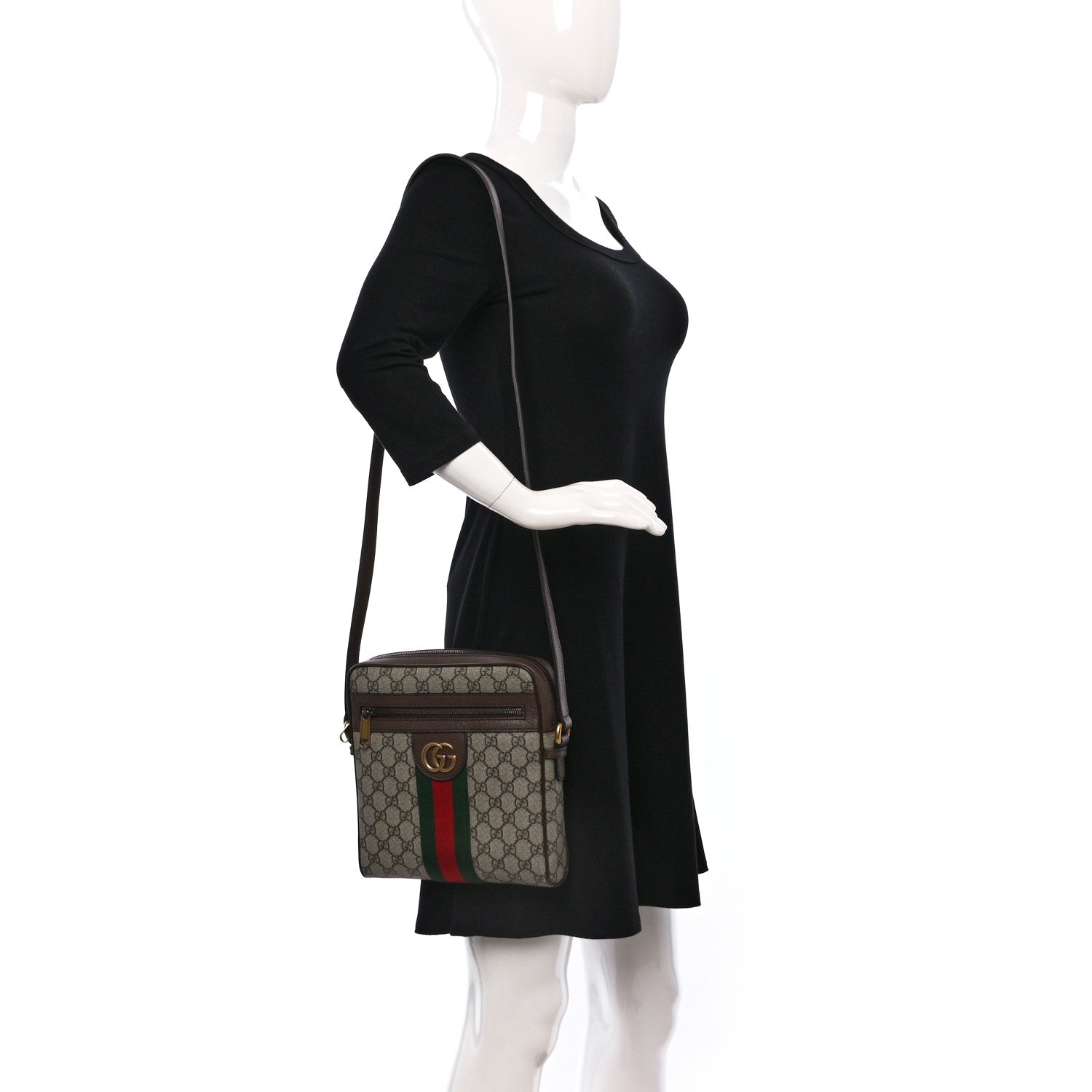 Gucci GG Supreme Monogram Web Small Ophidia Messenger Bag Brown 2 of 9