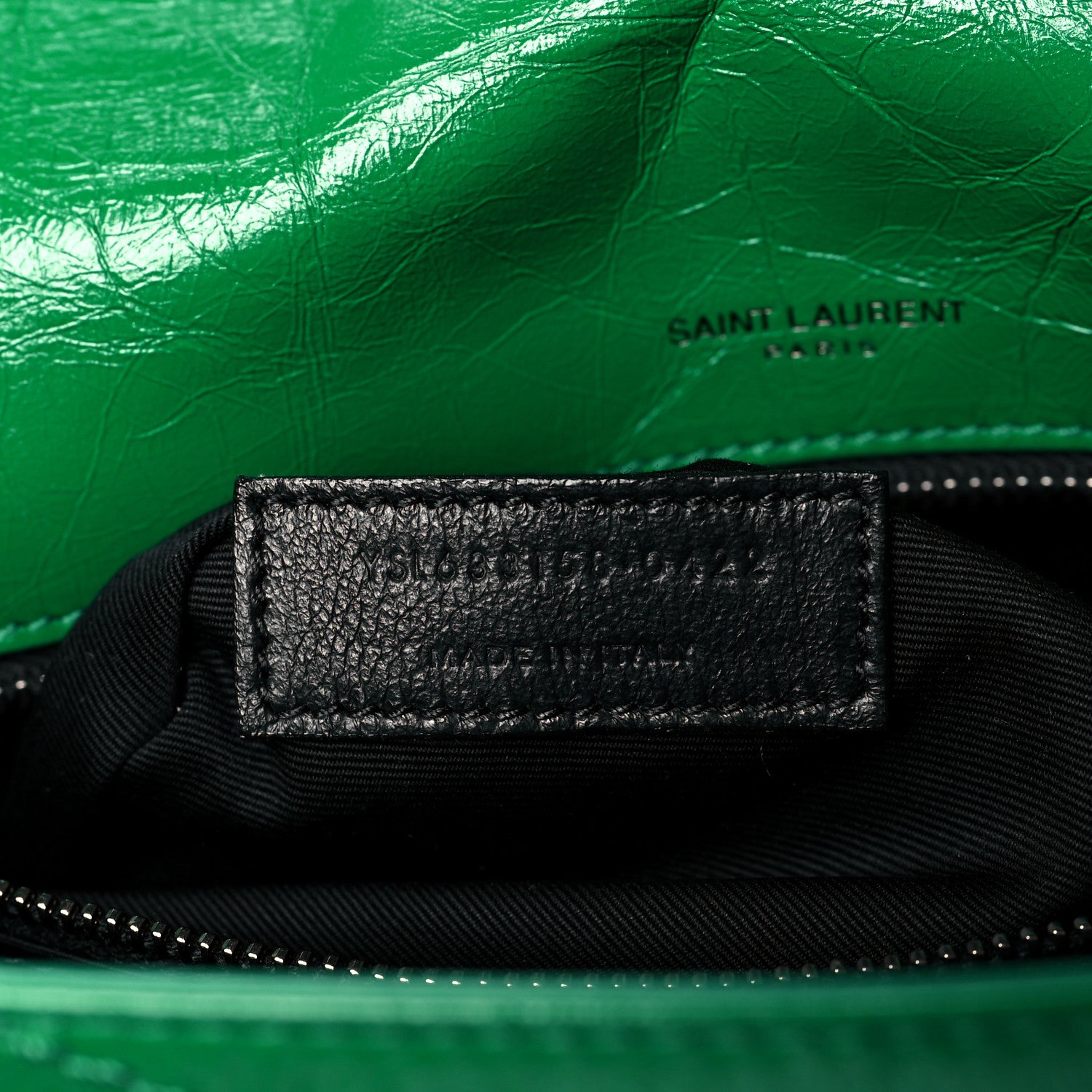 Saint Laurent Crinkled Calfskin Matelasse Monogram Medium Niki Chain Satchel New Vert Praire 7 of 10