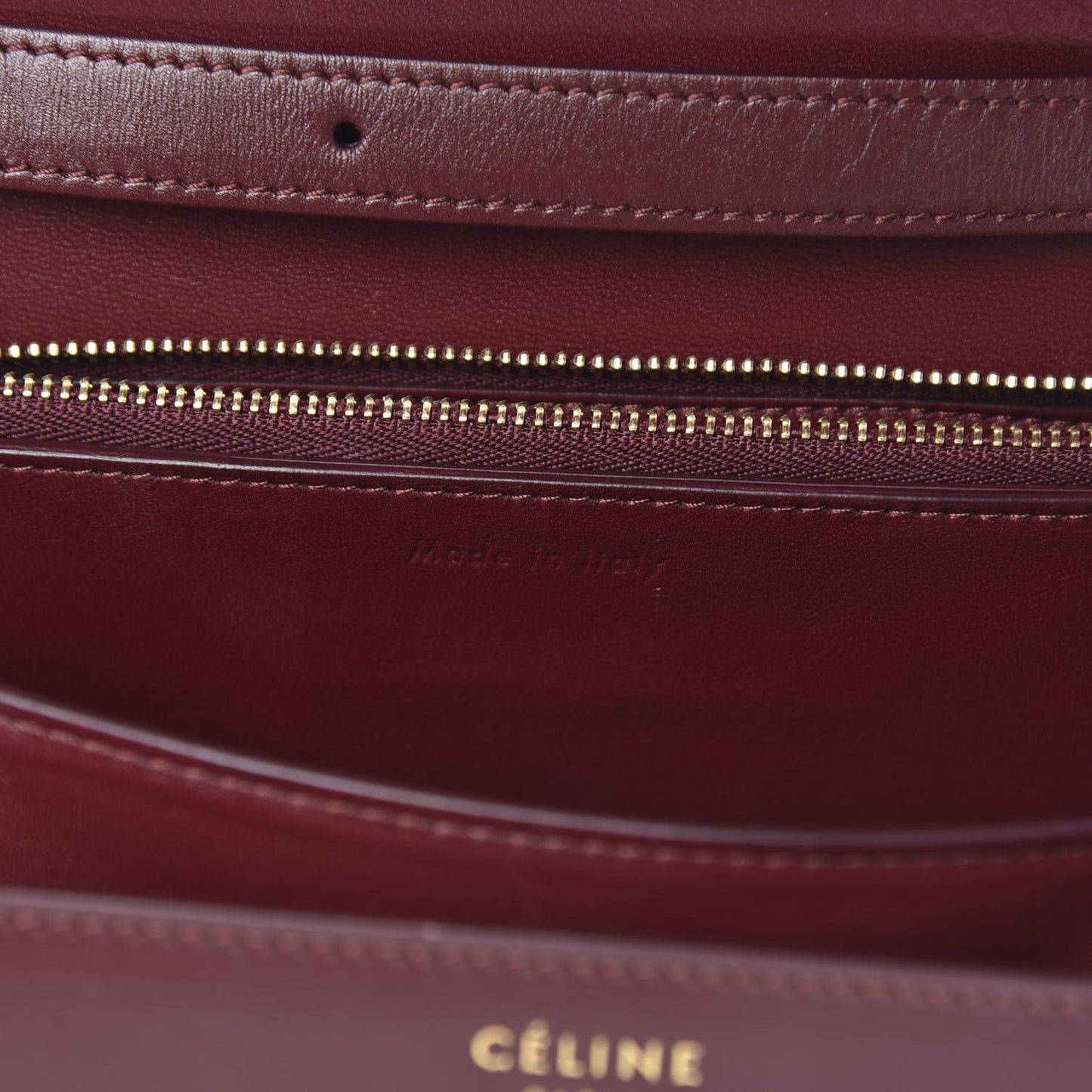 Box Calfskin Medium Classic Box Flap Bag Burgundy
